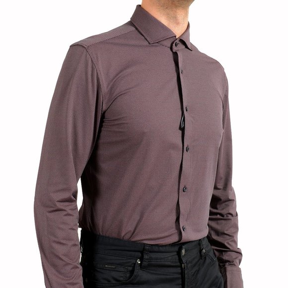 Hugo Boss Men's "Jason" Slim Fit Geometric Print Long Sleeve Dress Shirt - Picture 5 of 9